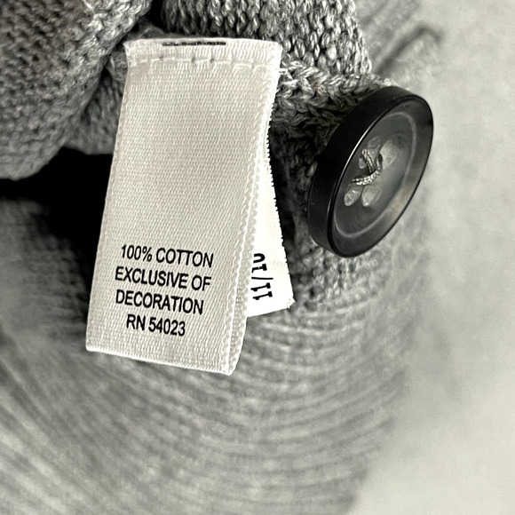 Banana Republic Shawl Collar Sweater Mens Large Gray Elbow Shoulder Patch Cotton - Picture 10 of 16